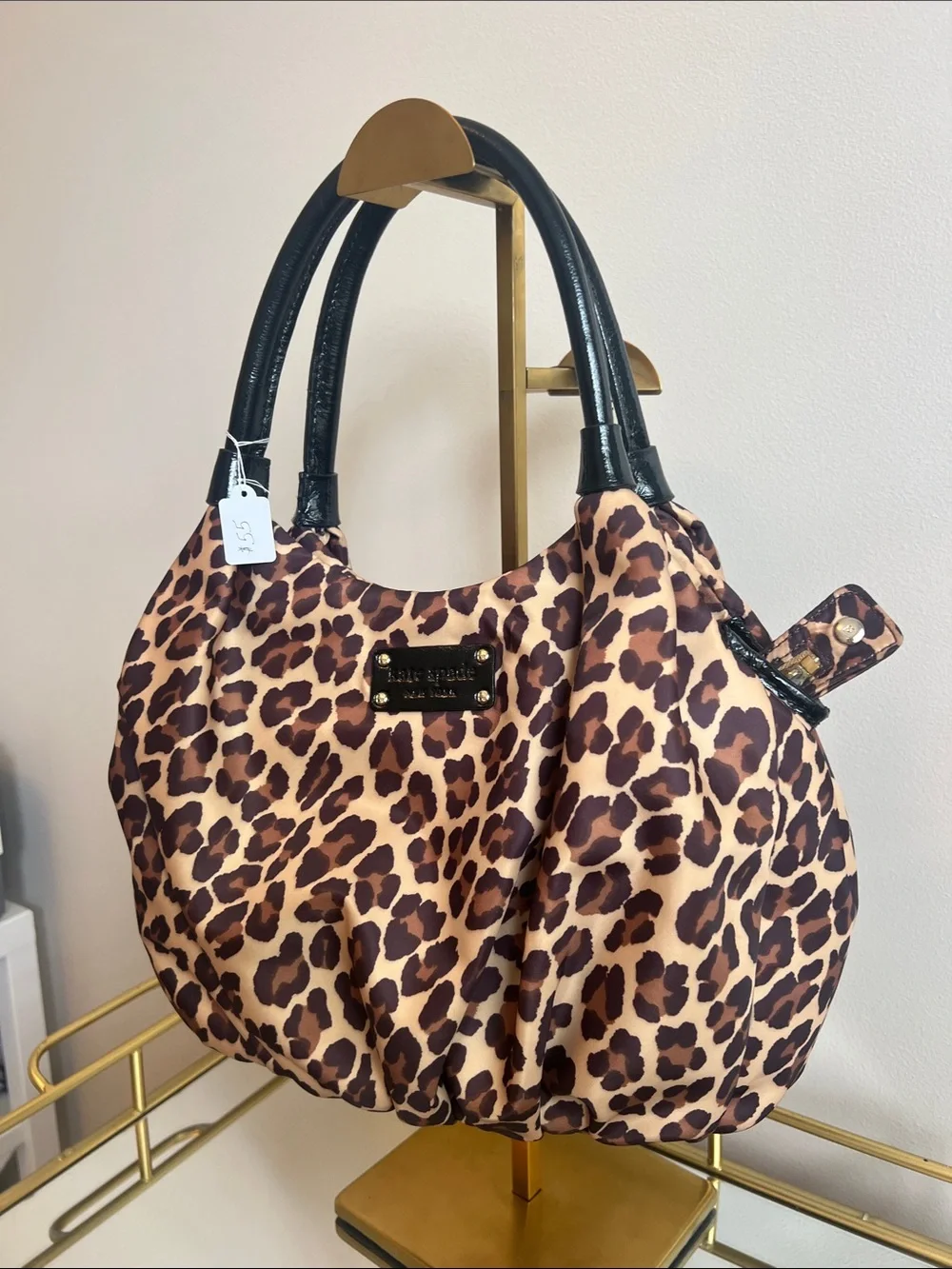 kate spade Leopard-Print Shoulder Bag in Brown and Black